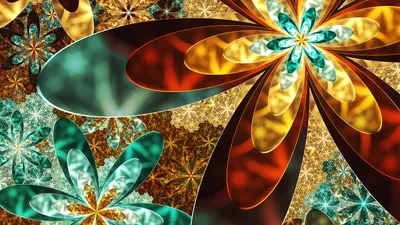Vibrant Fractal Abstract Multicolored Flowers Abstract Wallpaper 4K 2560x1440 Vibrant, Hd, Fractal, Artwork, Featuring, Abstract, Multicolored, Flowers, Intricate, Patterns, Designed, Dynamic, Orange, Brown, Ultrawide, QHD