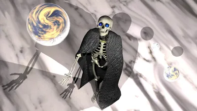 Dark Skeleton Glowing Blue Eyes Black/Dark Wallpaper 4K 1918x1078 Blue, Ultrawide