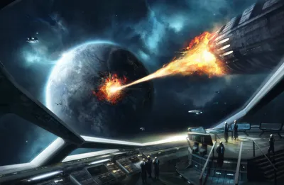 Stellaris Themed Spaceship Attacking Space Wallpaper 4K 1918x1252 Stellaris-themed, Ultrawide
