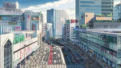Anime Cityscape Tokyo Your World Wallpaper 4K 3838x2158 Your, Ultrawide, QHD
