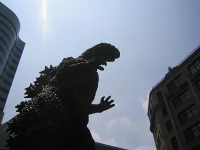 Godzilla Silhouette Clear Blue World Wallpaper 4K 2048x1536 A, Striking, Hd, Desktop, Wallpaper, Featuring, Godzilla, In, Silhouette, Against, Clear, Blue, White, Landscape, Full HD