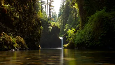 Serene Waterfall Cascades Nature Wallpaper 4K 3838x2158 Pool, Ultrawide, QHD
