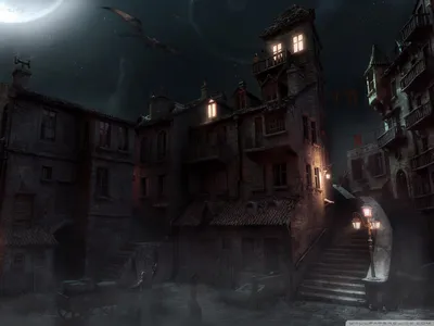 Dark Eerie Cityscape World Wallpaper 4K 1598x1198 Landscape