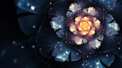 Artistic Digital Flower Design Glowing Nature Wallpaper 4K 1918x1078 Ultrawide