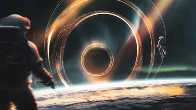 Digital Art Space Astronaut Floating Space Wallpaper 4K 3838x2158 Near, Ultrawide, QHD