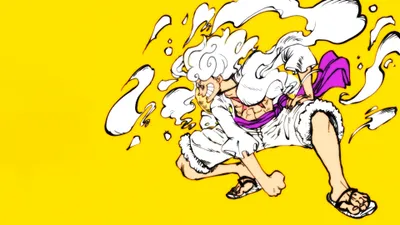 Monkey Luffy One Abstract Wallpaper 4K 3840x2160 Hd, Desktop, Wallpaper, Of, Monkey, D., Luffy, From, One, Piece, Gear, Vibrant, Yellow, Purple, White, Ultrawide, 4k