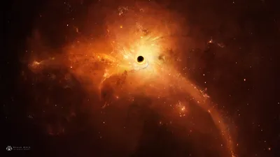 Crisp Fiery Wallpaper Space Wallpaper 4K 2560x1440 Hd, Pc, Desktop, Wallpaper, Featuring, A, Fiery, Black, Hole, Surrounded, Glowing, Stars, Brown, Ultrawide, QHD