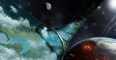 Depicting Sci Space Station Space Wallpaper 4K 3400x1763 Hd, Desktop, Wallpaper, Depicting, A, Sci-fi, Scene, With, Space, Station, Arching, Over, Gray, Ultrawide, QHD