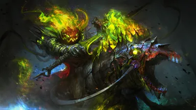 Bold Dark Wallpaper Fantasy Wallpaper 4K 1920x1080 A, Dark, Fantasy, Hd, Desktop, Wallpaper, Featuring, Sword-wielding, Fiery-headed, Creature, Set, Against, Brown, Yellow, Ultrawide, Full HD