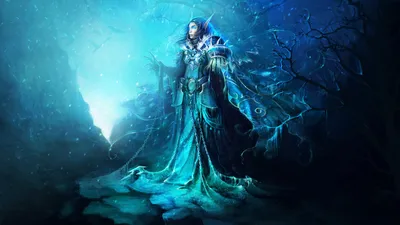 Bright Mystical Wallpaper Fantasy Wallpaper 4K 1920x1080 A, Mystical, Elf, Stands, Amidst, Glowing, Blue, Backdrop, Draped, Flowing, Robe, Exuding, White, Pink, Ultrawide, Full HD