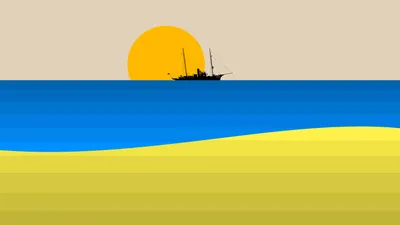 Minimalist Artistic Silhouetted Nature Wallpaper 4K 5760x3240 Minimalist, Artistic, 5k, Ultra, Hd, Pc, Desktop, Wallpaper, Silhouetted, Ship, Blue, Ocean, White, Ultrawide, 4k