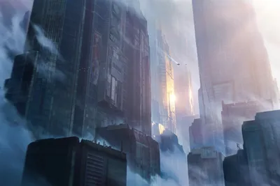 Misty Sci Wallpaper World Wallpaper 4K 3500x2341 Sci, Fi, City, Hd, Desktop, Gray, Landscape, QHD