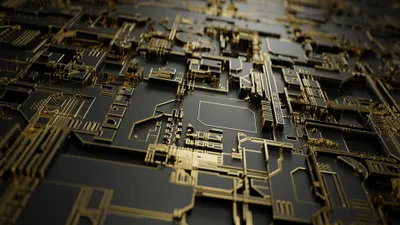 Calm Abstract Wallpaper Technology Wallpaper 4K 3840x2160 Abstract, Close-up, Of, A, Complex, Golden, Circuit, Board, Design, Ultra, Showcasing, Intricate, Gray, Ultrawide, 4k