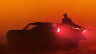Silhouette Batman Standing Near Cars Wallpaper 4K 3838x2158 Near, Ultrawide, QHD