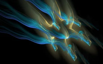 Abstract Fractal Design Flowing Blue Black/Dark Wallpaper 4K 2560x1600 Abstract, Fractal, Design, With, Flowing, Blue, And, Gold, Streaks, Black, Presented, Desktop, Brown, Ultrawide, QHD