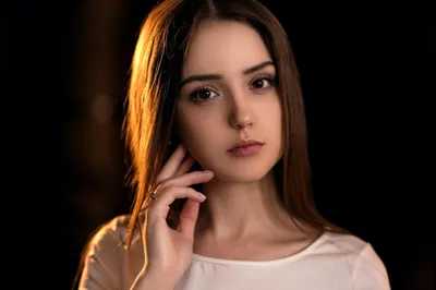 Crisp Brunette Wallpaper Black/Dark Wallpaper 4K 2048x1366 Hd, Desktop, Wallpaper, Featuring, A, Brunette, Woman, With, Brown, Eyes, Gazing, Softly, Gray, Landscape, Full HD