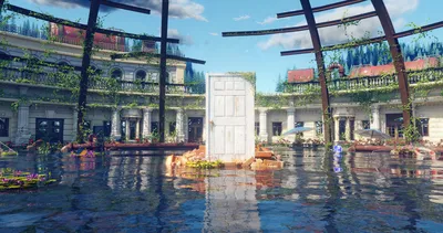 Suzume Tojimari Mysterious Door Standing Nature Wallpaper 4K 8190x4318 Door:, Ultrawide, 4k