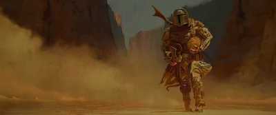 Mandalorian Show Hero Races Dust Abstract Wallpaper 4K 3840x1600 The, Mandalorian, Tv, Show, Hero, Races, Through, A, Dust-choked, Canyon, Gleaming, Brown, Ultrawide, 4k