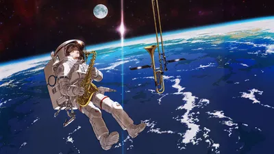 Anime Astronaut Platina Space Wallpaper 4K 1918x1078 Anime-style, Ultrawide