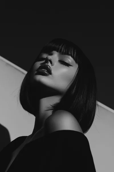 Editorial Brunette Black White Portrait Black/Dark Wallpaper 4K 3582x5374 Portrait, QHD