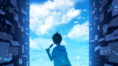 Bright Anime Wallpaper Animals Wallpaper 4K 3840x2160 Hd, Anime, Wallpaper, Of, A, Person, With, Popsicle, Against, Backdrop, Vibrant, Sky, White, Ultrawide, 4k