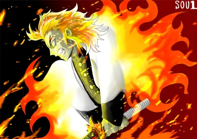 Kyojuro Rengoku Demon Abstract Wallpaper 4K 4093x2894 Kyojuro, Rengoku, From, Demon, Slayer:, Kimetsu, No, Yaiba, Depicted, Fiery, Flames, White, Red, Landscape, 4k