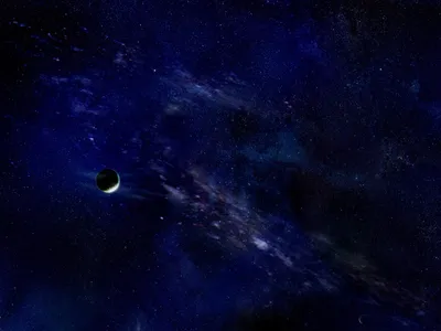 Distant Planet Amidst Vast Space Wallpaper 4K 1600x1200 A, Stunning, Hd, Wallpaper, Featuring, Distant, Planet, Amidst, Vast, Dark, Expanse, Universe, Blue, Gray, Brown, Landscape