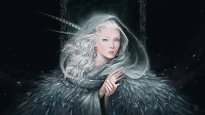 Misty Fantasy Wallpaper Fantasy Wallpaper 4K 2800x1575 An, Hd, Fantasy, Wallpaper, Of, A, Woman, With, White, Hair, Blue, Eyes, Gray, Ultrawide, QHD
