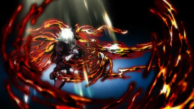 Crisp Dark Wallpaper Black/Dark Wallpaper 4K 1916x1080 Dark, Anime, Scene, From, Hellsing, Featuring, A, White-haired, Character, Engulfed, Swirling, Fiery, White, Brown, Ultrawide