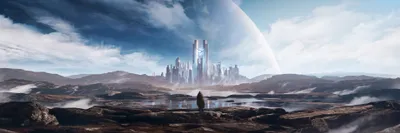 Golden Lone Wallpaper Space Wallpaper 4K 3840x1280 Hd, Pc, Desktop, Wallpaper, A, Lone, Figure, On, Rugged, Plain, Gazes, Toward, White, Gray, Ultrawide, 4k