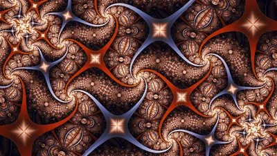 Abstract Fractal Design Swirling Abstract Wallpaper 4K 1920x1080 Abstract, Fractal, Design, With, Intricate, Swirling, Patterns, And, Star-like, Shapes, Rich, Brown, Gray, Ultrawide, Full HD