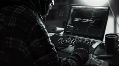 Hacker Displaying Access Technology Wallpaper 4K 2912x1632 Hd, Wallpaper, Of, A, Hacker, At, Laptop, Displaying, Access, Granted, Depicting, Technology-themed, White, Gray, Ultrawide, QHD