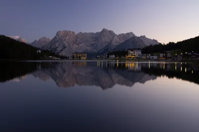 Vibrant Serene Wallpaper Nature Wallpaper 4K 2048x1365 A, Serene, Sunset, Landscape, Featuring, Mountains, Reflected, In, Tranquil, Lake, Charming, Town, Brown, Gray, Ultrawide, Full HD