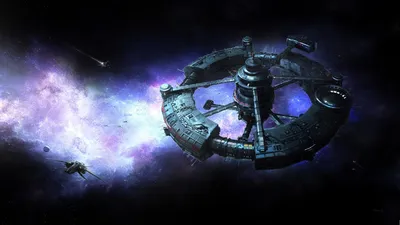 Bold Sci Wallpaper Abstract Wallpaper 4K 1920x1080 Hd, Desktop, Wallpaper, Showing, A, Sci-fi, Space, Station, Orbiting, Deep, Spaceship, Nearby, White, Ultrawide, Full HD
