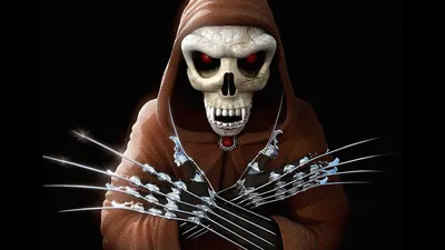 Dark Hooded Skeletal Creature Black/Dark Wallpaper 4K 1920x1080 Hd, Pc, Desktop, Wallpaper, Featuring, A, Dark, Hooded, Skeletal, Creature, Glowing, Red, White, Brown, Ultrawide, Full HD