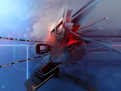 Cgi Abstract Vibrant Interplay Abstract Wallpaper 4K 1600x1200 Cgi, 3d, Abstract, Artwork, Featuring, Vibrant, Interplay, Of, Blue, Red, Colors, Creating, Gray, Landscape