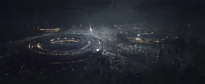 Sprawling Sci City Night Glowing Space Wallpaper 4K 3400x1393 Hd, Pc, Desktop, Wallpaper, Sprawling, Sci-fi, City, At, Night, Glowing, Concentric, Megastructures, Gray, Ultrawide, QHD