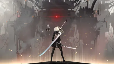 Character White Short Hair Games Wallpaper 4K 1920x1080 Character, With, White, Short, Hair, Black, Dress, And, Thigh, Boots, Wielding, Katana, Brown, Ultrawide, Full HD