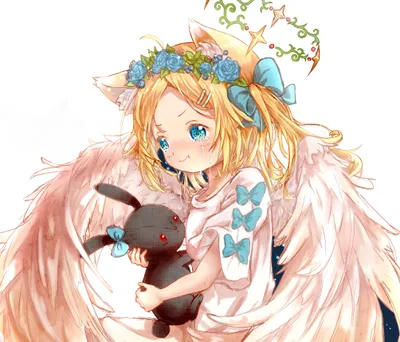 Bright Anime Wallpaper Black/Dark Wallpaper 4K 2008x1716 Anime, Original:, Hd, Pc, Desktop, Wallpaper/background:, Teary-eyed, Blonde, Angel, Girl, Flower, Crown, White, Square, Full HD