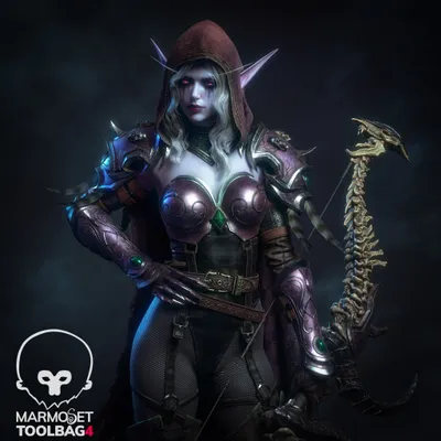 Black Sylvanas Windrunner Video Games Wallpaper 4K 2046x2046 Sylvanas Windrunner, Video Game Girls, Fan Art, Video Game Characters, Pc Gaming, Pointy Ears, Glowing Eyes, Full HD, Square