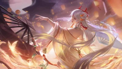 Vibrant Anime Wallpaper Abstract Wallpaper 4K 3838x2161 White Hair, Long Hair, Hair, Ultrawide, QHD