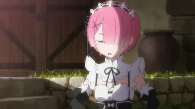 Sleek Black Wallpaper Black/Dark Wallpaper 4K 1918x1078 Short Hair, Pink Hair, Maid, Maid Outfit, Ultrawide