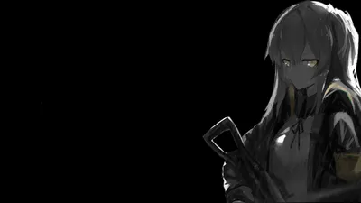 Dark Black Wallpaper Black/Dark Wallpaper 4K 1918x1078 Selective Coloring, Black Background, Dark Background, Girls Frontline, Girls With Guns, Blue, Ultrawide