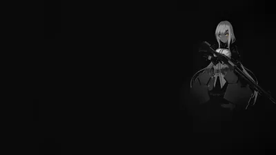 Black Selective Coloring Dark Anime Black/Dark Wallpaper 4K 2131x1198 Selective Coloring, Black Background, Dark Background, Girls With Guns, Girls Frontline, Full HD, Ultrawide