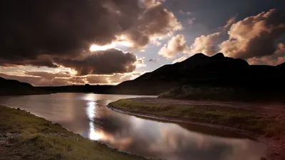 Vibrant Serene Wallpaper Nature Wallpaper 4K 1920x1080 Hd, Pc, Desktop, Wallpaper, Of, A, Serene, Landscape, Featuring, River, Reflecting, Dramatic, White, Gray, Brown, Ultrawide, Full HD
