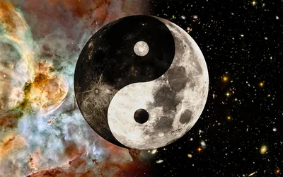 Artistic Yin Yang Wallpaper 4K, Space category