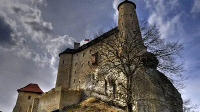 Moody Bobolice Wallpaper Fantasy Wallpaper 4K 1920x1080 Bobolice, Castle, In, Niegowa, Gray, Ultrawide, Full HD