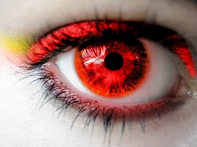 Misty Close Wallpaper Black/Dark Wallpaper 4K 1600x1200 Hd, Pc, Desktop, Wallpaper, Featuring, A, Close-up, Of, Dark-themed, Eye, Vibrant, Red, White, Landscape