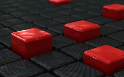 Moody Cgi Wallpaper Abstract Wallpaper 4K 1920x1200 Cgi, Abstract, 3d, Hd, Wallpaper, Featuring, A, Textured, Grid, Black, Squares, Several, Red, Ultrawide, Full HD
