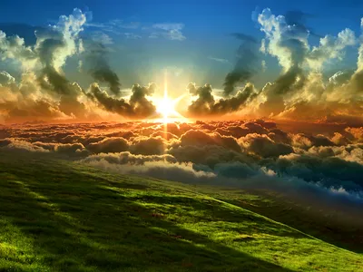 Breathtaking Sunset Lush Green Grass Nature Wallpaper 4K 1600x1200 Hd, Desktop, Wallpaper, Showing, A, Breathtaking, Sunset, Over, Lush, Green, Grass, Field, Red, Landscape